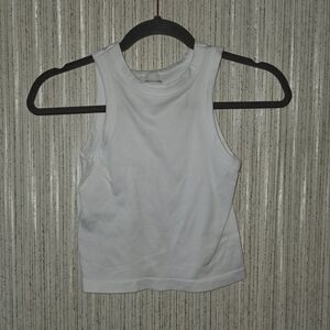 Classic White Ribbed Tank Top - Women
